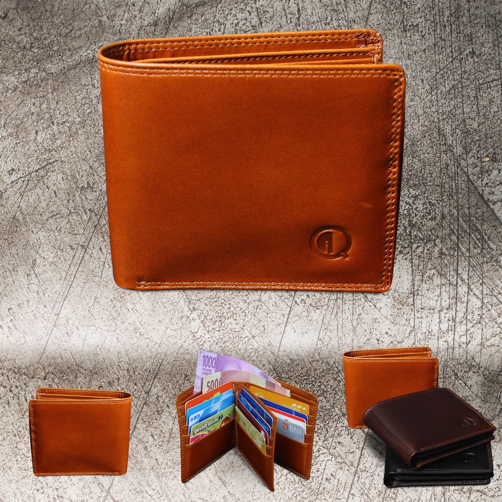 Dompet Pria Lipat Slim Bahan Dari Kulit Sapi Asli Muat 15 Slot Kartu Garansi 100% Kulit Asli Premium