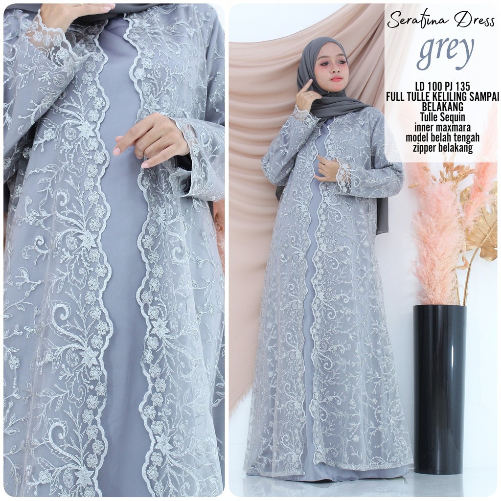 Serafina Dress Gamis Brokat Gamis Kondangan Shopee Indonesia