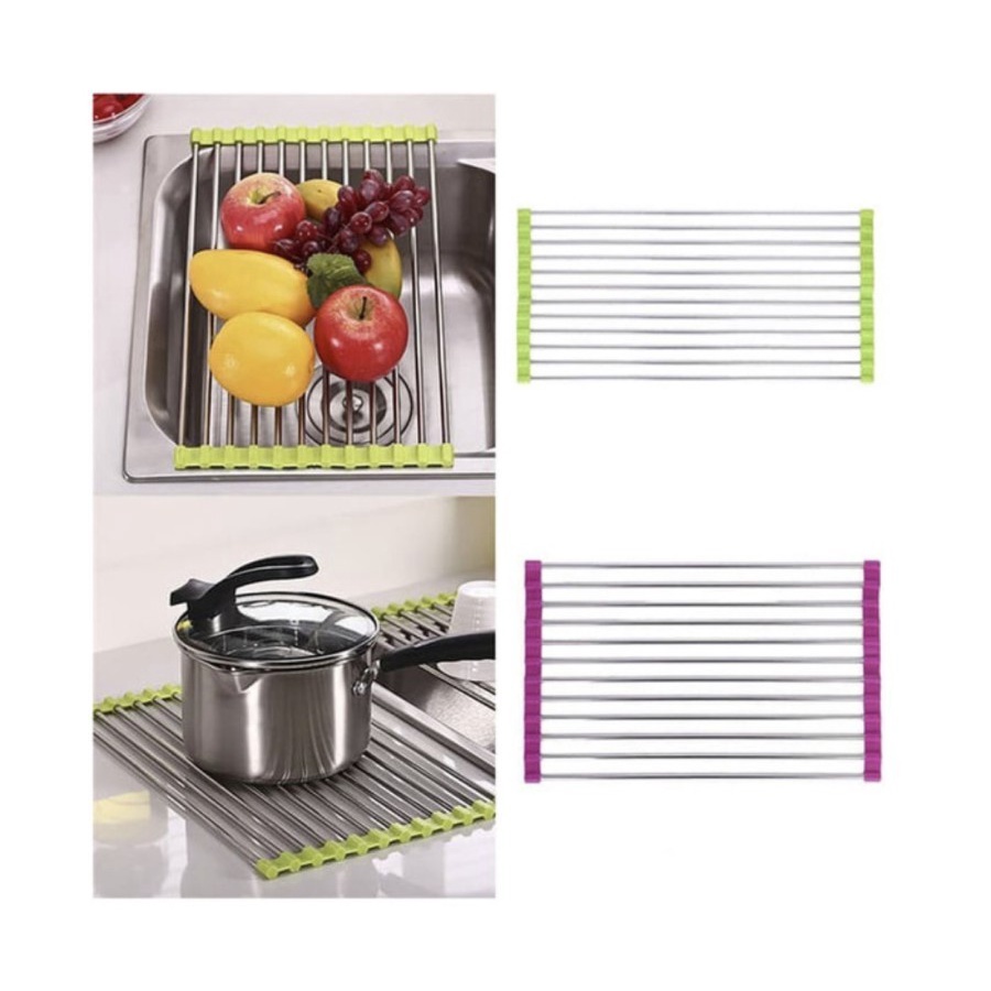 Shizuku Full Silicone Rak Pengering Foldable Kitchen Sink Drying Rack