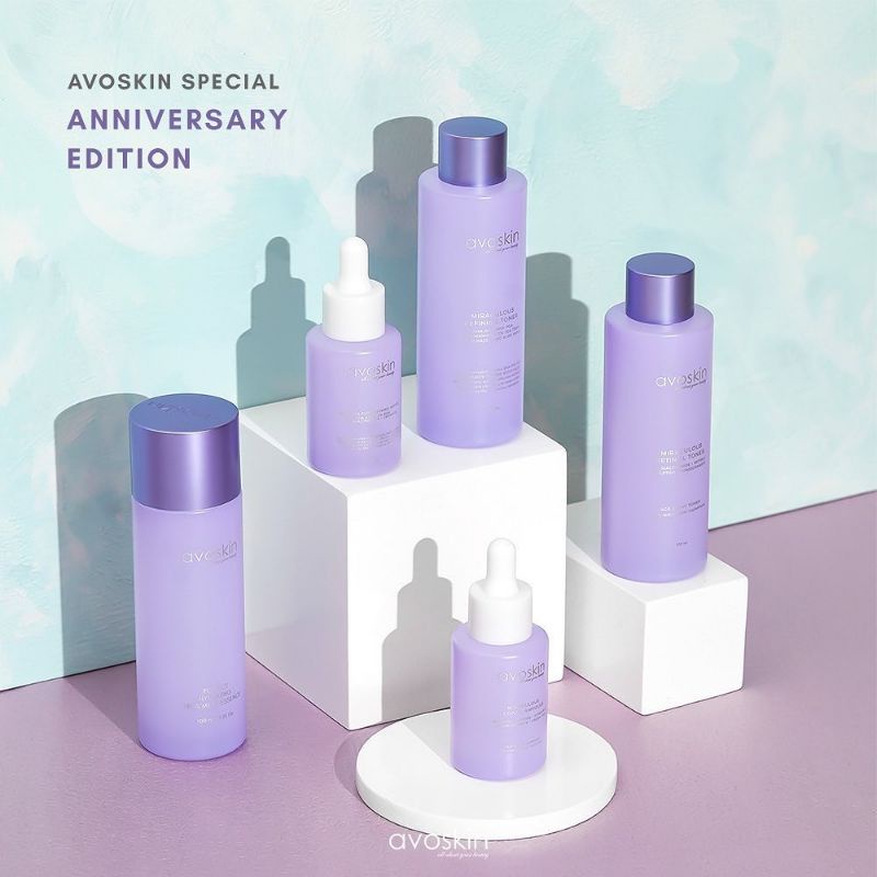 Avoskin Special Anniversary Edition Lilac Miraculous Retinol Ampoule, Retinol Toner, Refining Serum, Refining Toner, Hydrating Essence