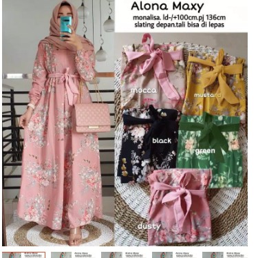 Gamis terbaru gamis wanita modern mewah gamis lebaran 2021 Gamis Maxy Brukat Marisa Gray 95IXC