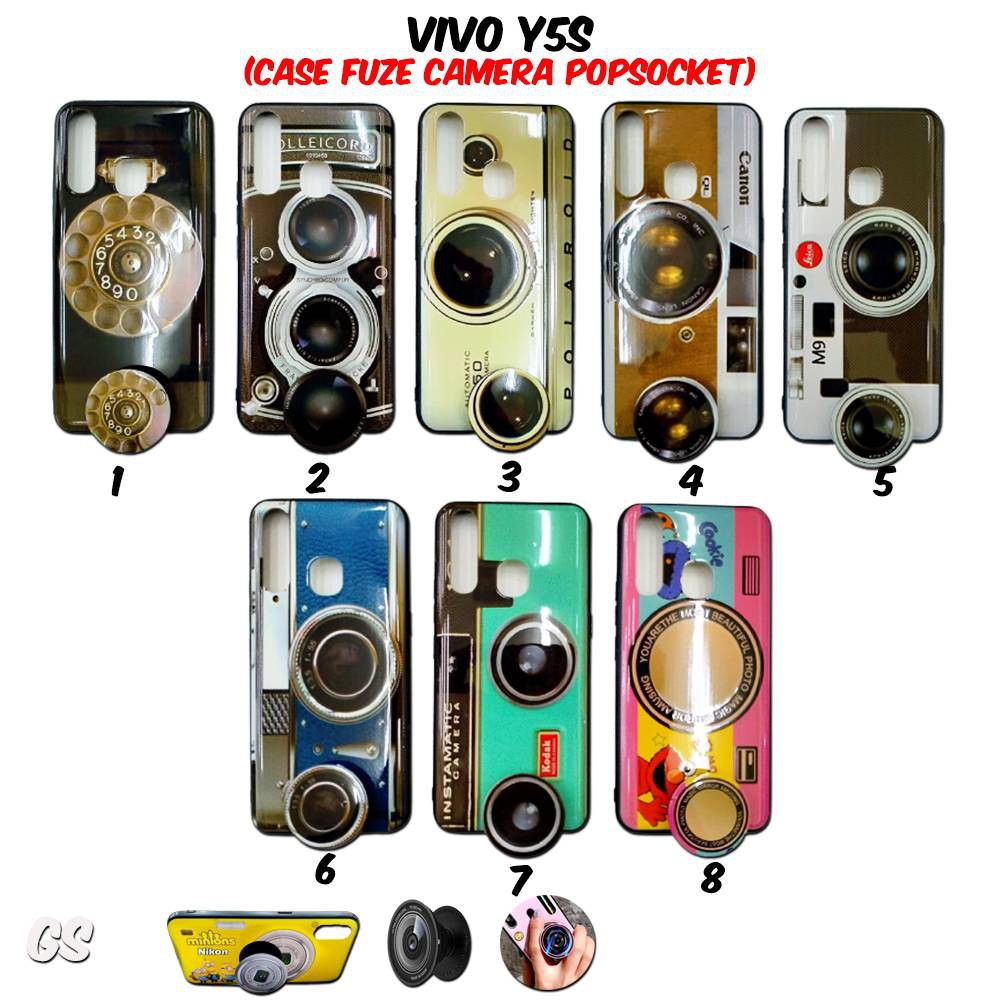 Casing VIVO Y5S Case Fuze Casing Kamera GRATIS Popsocket Karakter Lucu