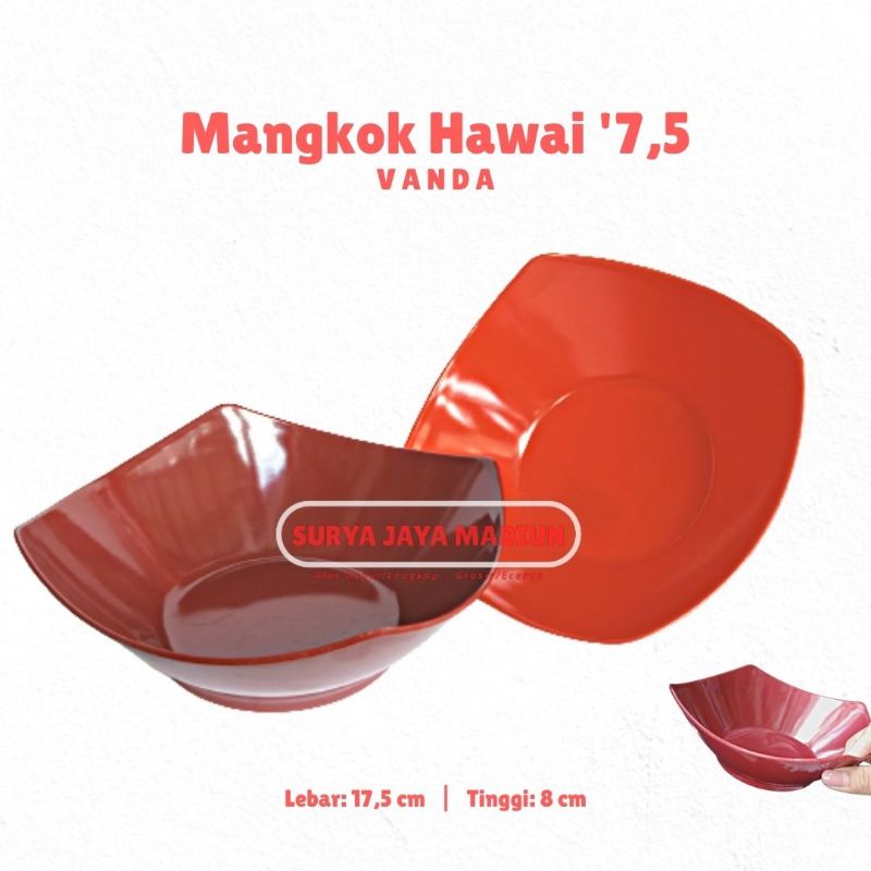 Mangkok Melamin Hawai 7,5" Vanda | Mangkok Segi