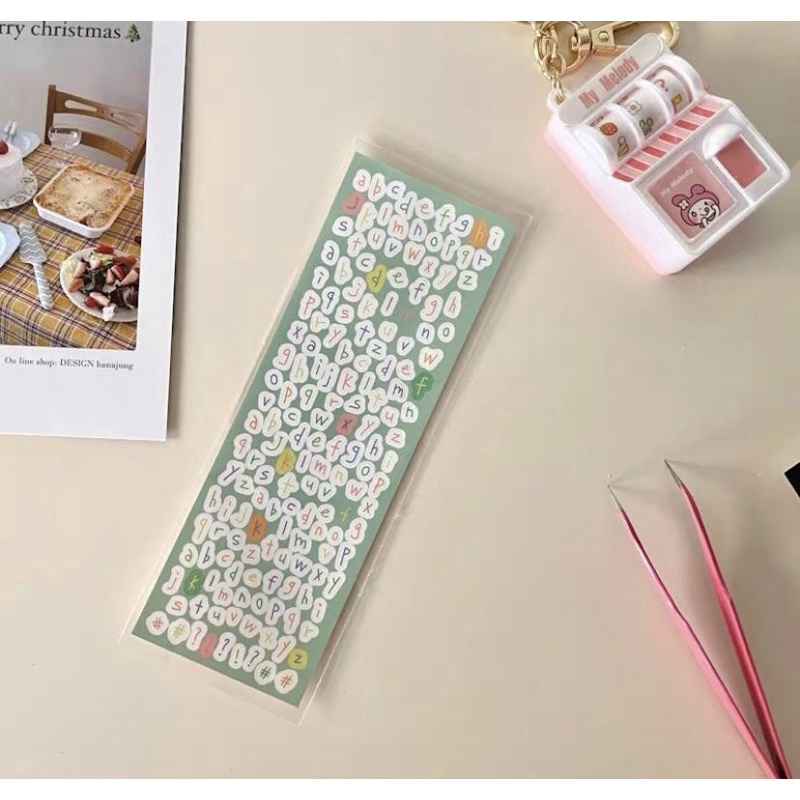 

MINI ALPHABET CUTE Aesthetic Sticker Hias Deco Jurnal Scrapbook DIY Planner