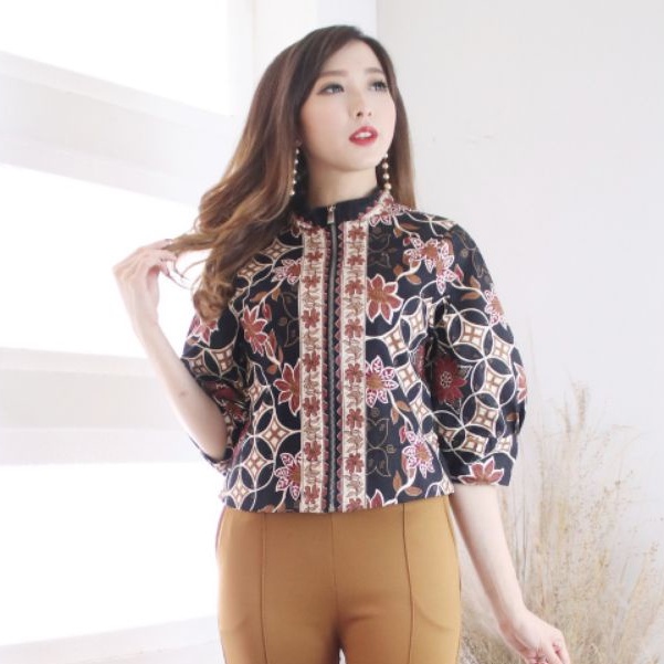 Size Jumbo : Jaket Bomber Batik / Jaket Batik Wanita /Outer Batik-JENNY