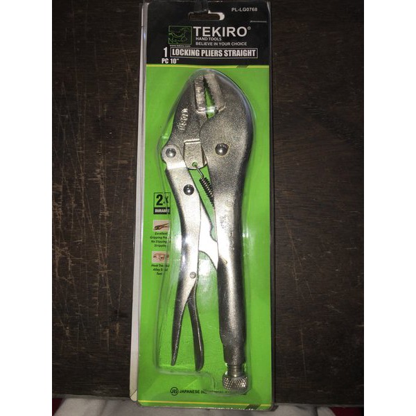 TEKIRO 10inch LOCKING PLIERS STRAIGHT PL-LG0768 TANG BUAYA LURUS 10 INCH