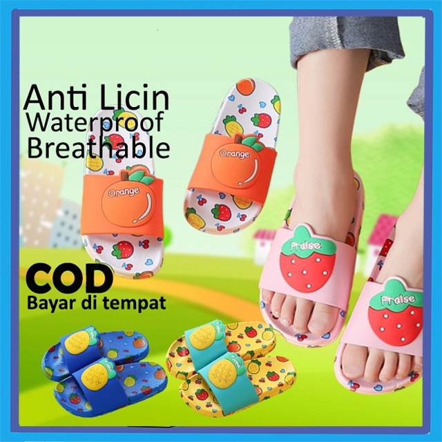 SANDAL ANAK MOTIF LUCU ANTI LICIN WATERPROOF BREATHABLE UNISEX CEWEK COWOK PEREMPUAN LAKI - LAKI NON SLIP VA373