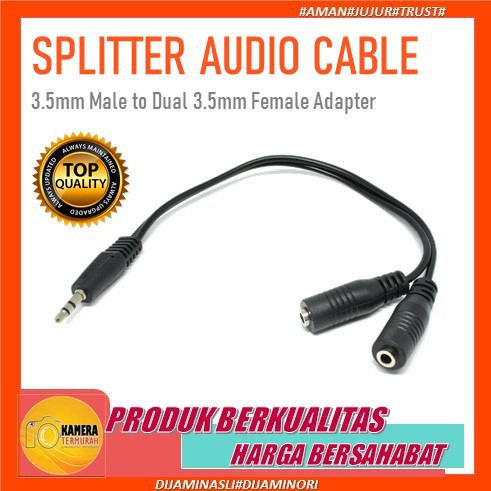 Splitter Audio Kabel Splitter Headset Cabang