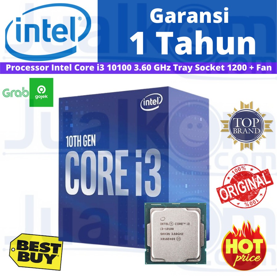 Processor Intel Core i3 10100 3.60 GHz Tray Socket 1200 + Fan