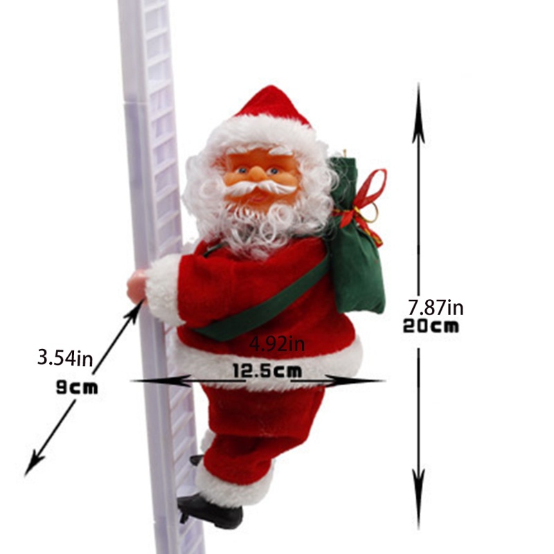 Mary 20x12.5cm/7.87x4.92in Lucu Elektrik Santa Claus Climbing Ladder Mainan Lucu Untuk Perlengkapan Kreatif Anak Menghilangkan Bosan