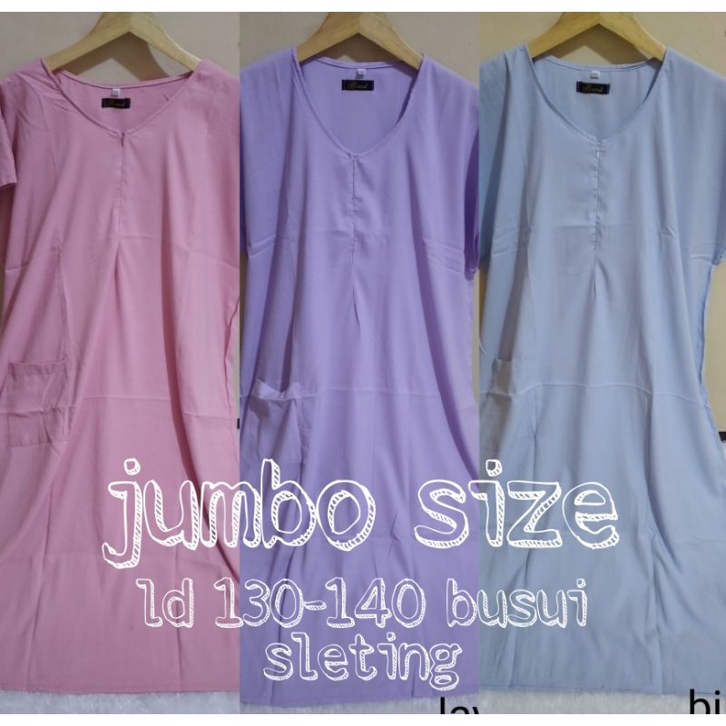 Daster Polos / Daster Busui Bumil Jumbo Katun Lembut Adem LD 130-140
