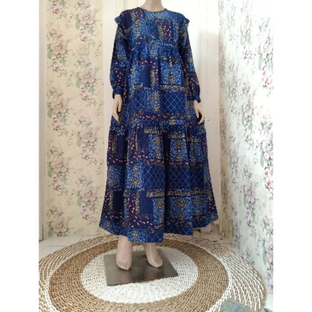 gamis rempel/ gamis murah/gamis busui/long dress/ baju bangkok/ Maxy dress/ gamis ala d'lovera