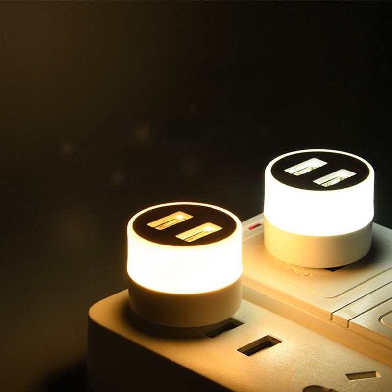 Lampu Malam / Tidur Led Portable Bentuk Bulat Dengan Port Charger USB