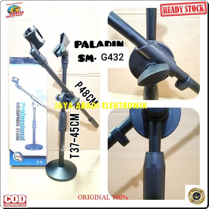 G432 Stand mic CABANG kaki bulat holder standing pendek dual microphone mik penyangga universal mikrophone tiang pegangan tripod bundar bulet double dobel paladin dobel HP G432  Garansi MIC TIDAK AKAN JATUH  Bisa segala MIC Stand Mic Meja kaki bu