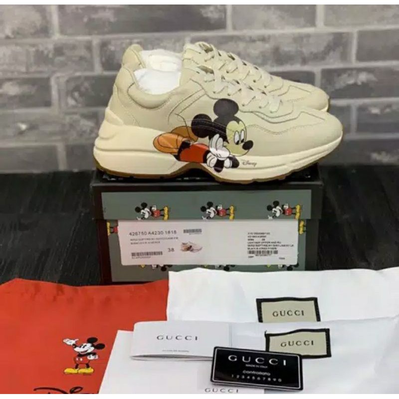 SEPATU GUCCI RHYTON SNEAKERS X DISNEY " MICKEY MOUSE  " UNAUTHORIZED AUTHENTIC