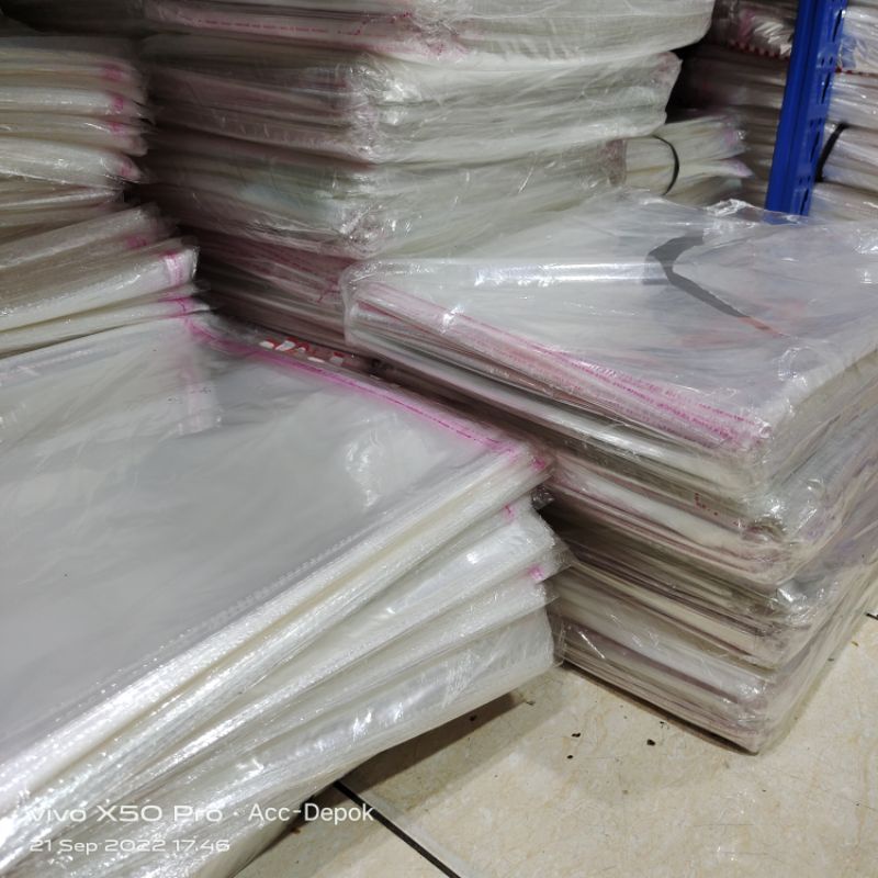 Plastik OPP Sendok / Plastik Uang 5x17 7x12 7x15 6x18 8x8 8x10 9x15 10x10 10x15 11x11 12x12 13x13 13x15 14x14 14x18 15x15 16x16 Seal Bening isi 100 lembar / Plastik Lem Rekat Roti Souvenir Cookies