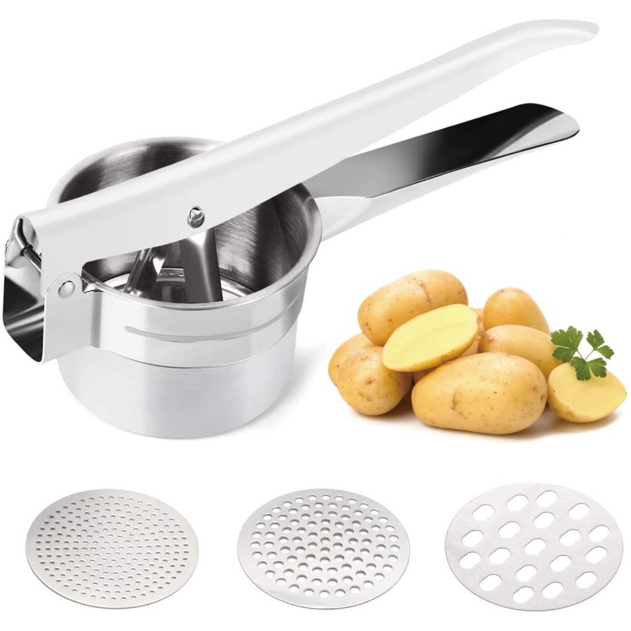 Potato Ricer 3 in 1 Masher Cetakan Presser Penghancur Pelumat Kentang