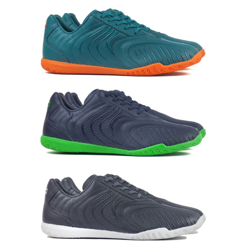 Sepatu Futsal Calci ATOM NEUTRON ID Red Grey Green Original
