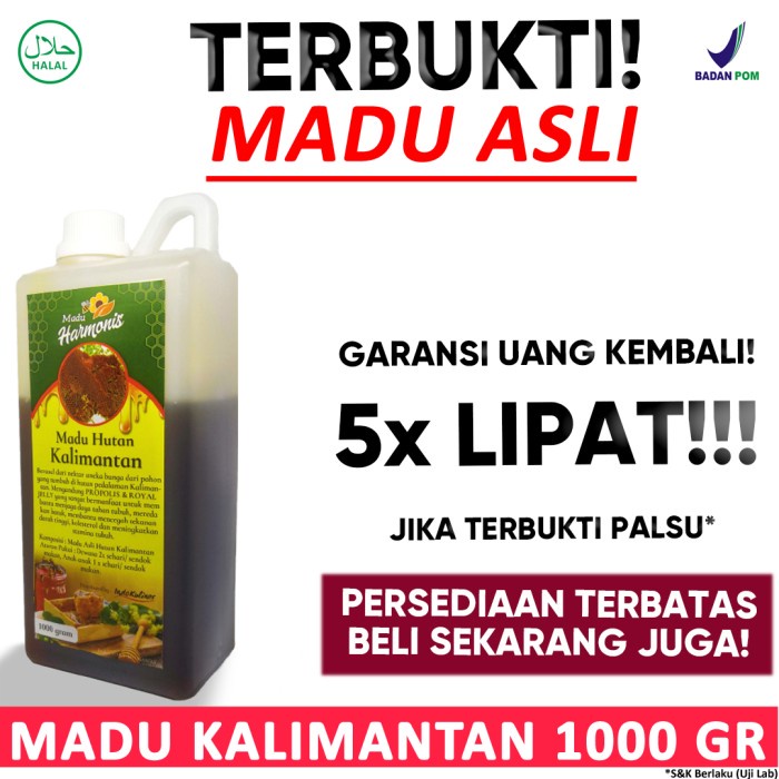 

Indokuliner Harmonis Madu Kalimantan 1Kg 1000Gr ASLI