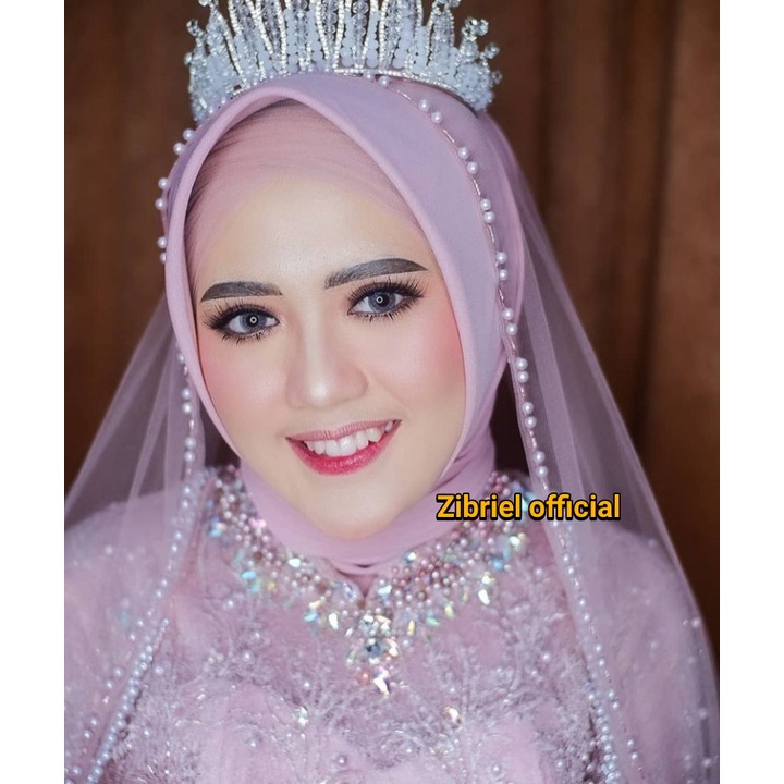 Slayer Pengantin Hijab Pengantin Veil Mutiara Bambu Mewah