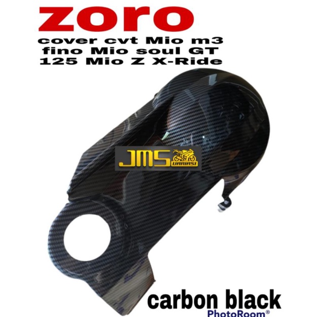 paket cover tutup carbon hitam cvt dan filter plus keongan sambungan cvt mio m3 125 mio z 125 zoro 1set