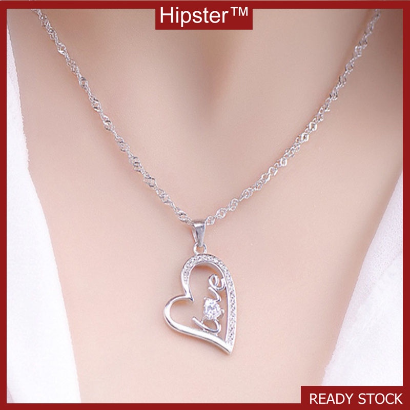 Hot Sale Heart-Shaped Love Pendant Diamond-Embedded Romantic Necklace