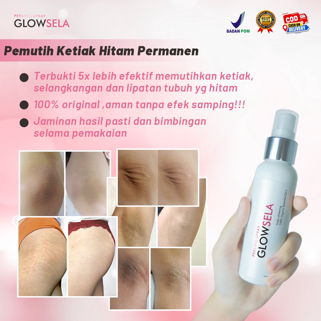 Glowsela pemutih ketiak selangkangan kulit belang perontok daki 100ml ORIGINAL BPOM