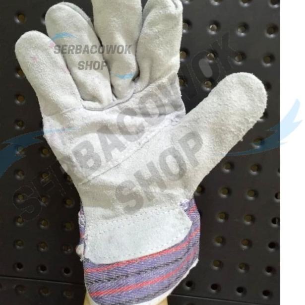 ♪ Sarung Tangan Welder/Las Glove Leather Kombinasi Abu Glove Safety ◊