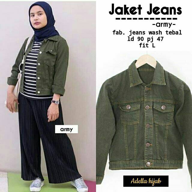  Jaket  Jeans  Warna  Army