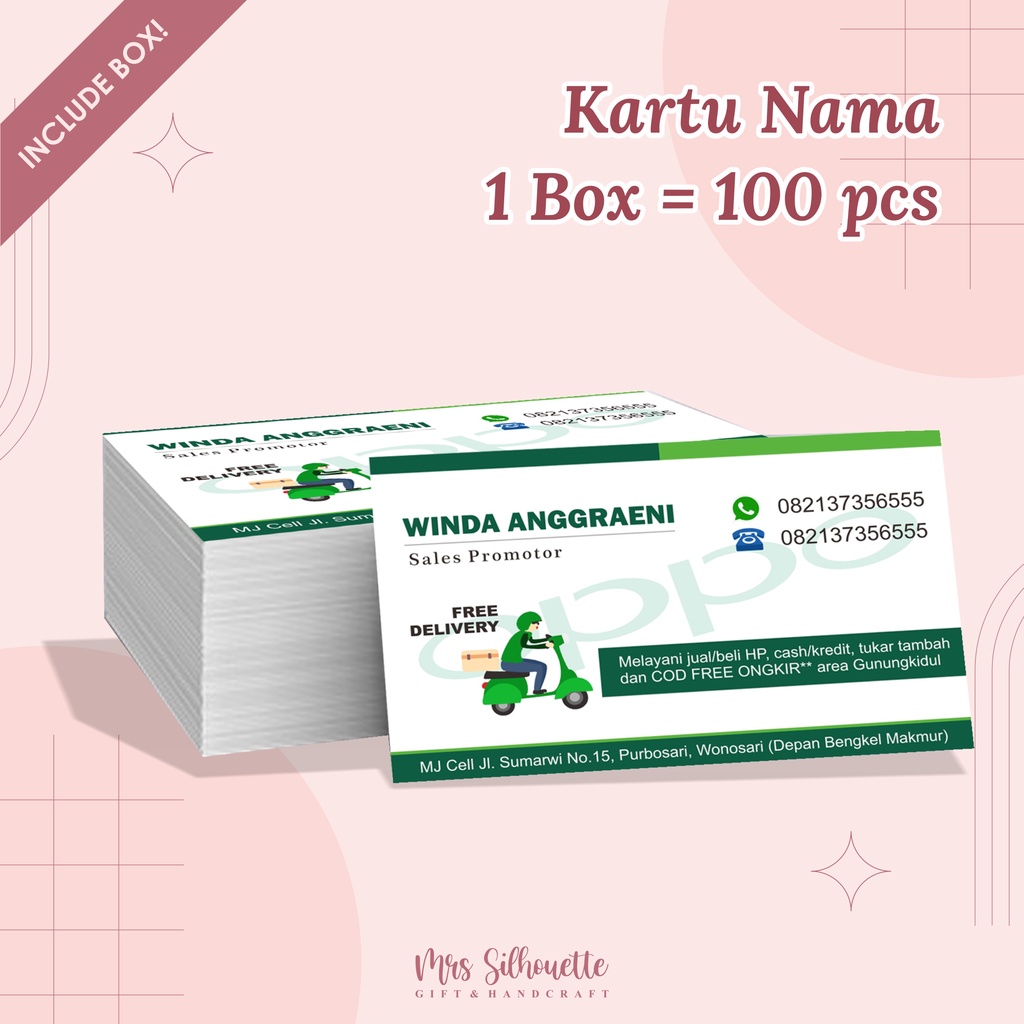 

KARTU NAMA / WARNA / BOX / CARD / 1 SISI / TERMURAH / BERKUALITAS / TEBAL