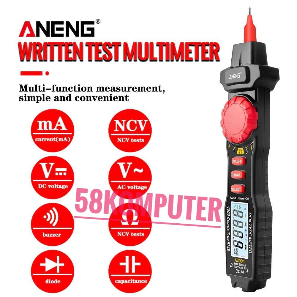 Tespen Digital Multifungsi Aneng A3004 Multimeter Voltage Tester Pen Tespen Listrik Digital Non Contact Tester Kabel Listrik Putus Digital ANENG A3004