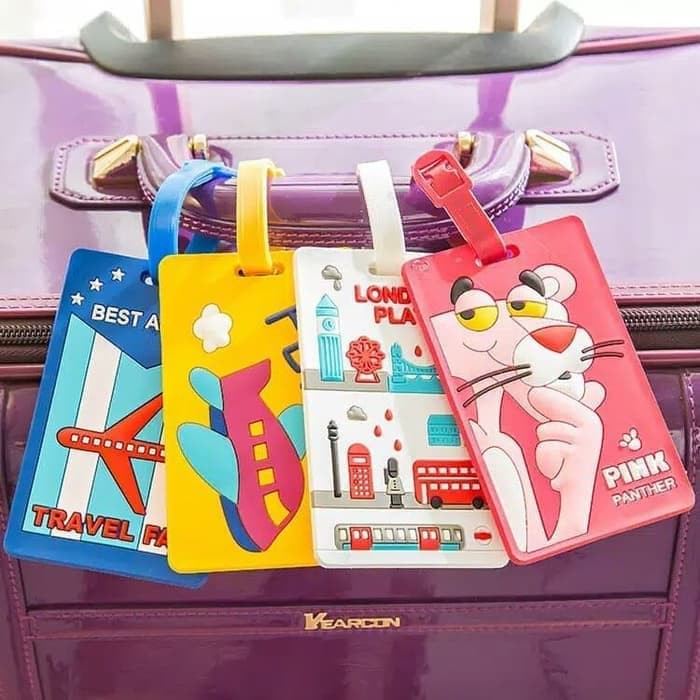 Luggage Name Tag Travel Motif Bahan Silicon Gantungan Nama Koper Tas