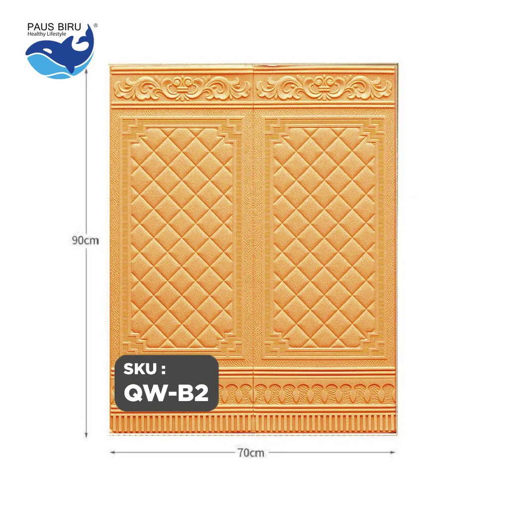 Wallpaper Dinding 3D Foam Motif PINTU BATIK 70x90 CM-PINTU GOLD