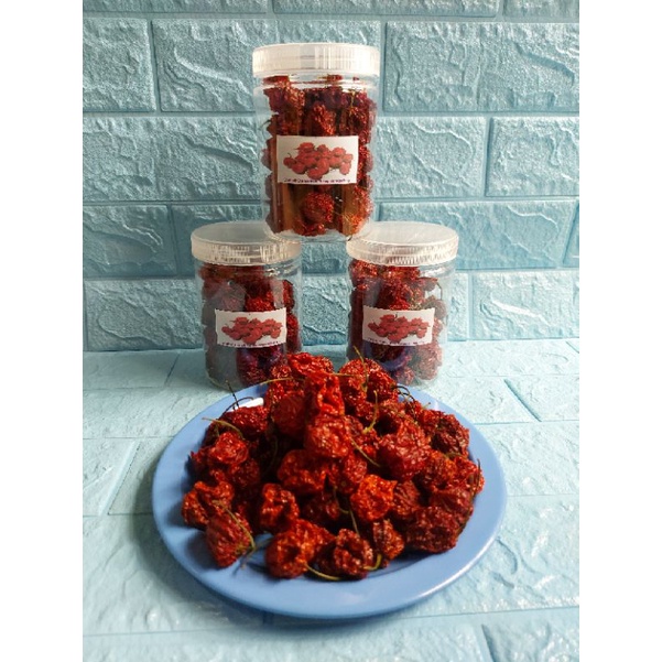Buah Cabe Kering Carolina Reaper ( Cabe Utuh ) Cabe Terpedas di Dunia Versi Guiness World Of Record 