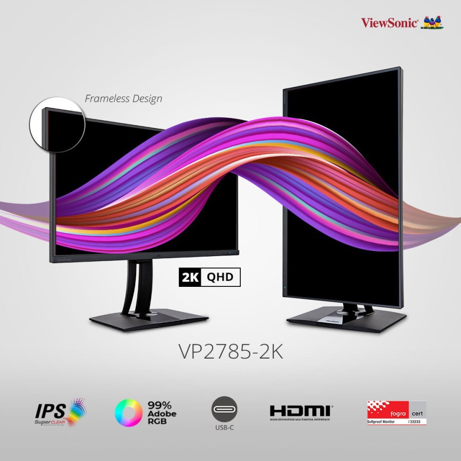 Monitor Led 27 Viewsonic Vp2785 2k 100 Adobe Rgb Fogra Certified Shopee Indonesia
