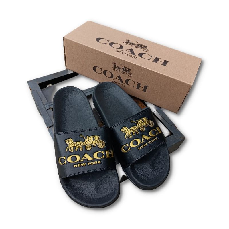 SANDAL SLIDE COACH BLACK GOLD ORIGINAL