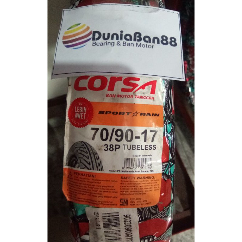 Ban Motor Corsa Sport Rain 70 90 Ring 17