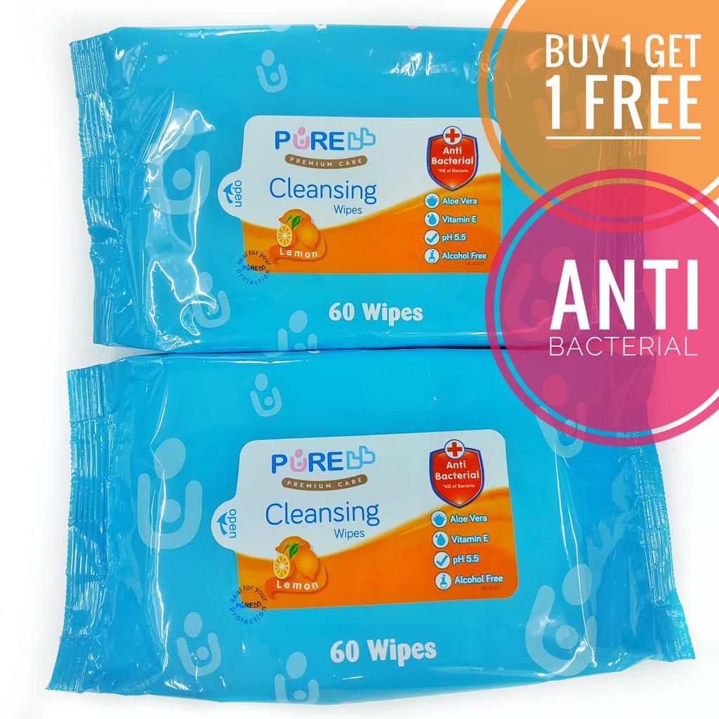 NEPPI Baby Wipes YUNIKON parfum non perfumed antiseptic PURE BB Anti Bacterial Tisu Basah BUY 1 GET 1 Free