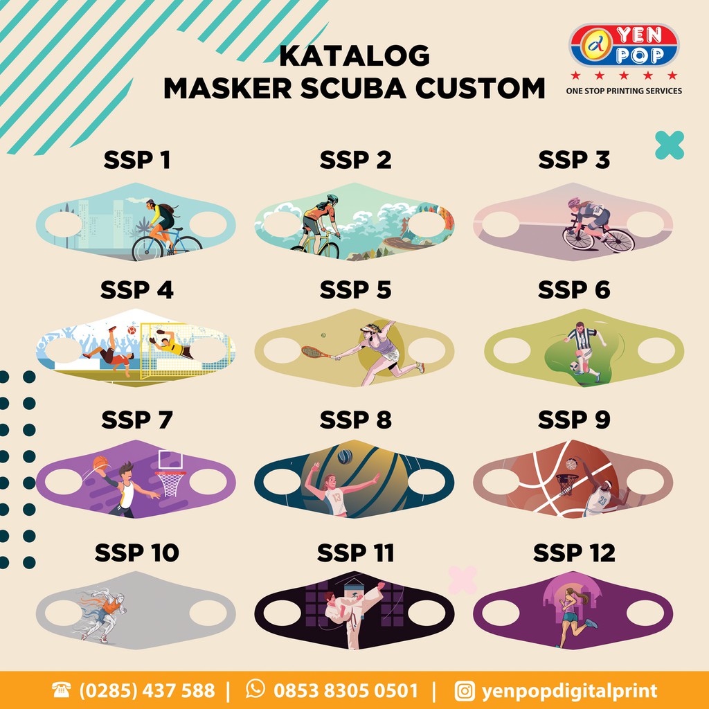 Masker Scuba Full Print 3D | Tema SPORT