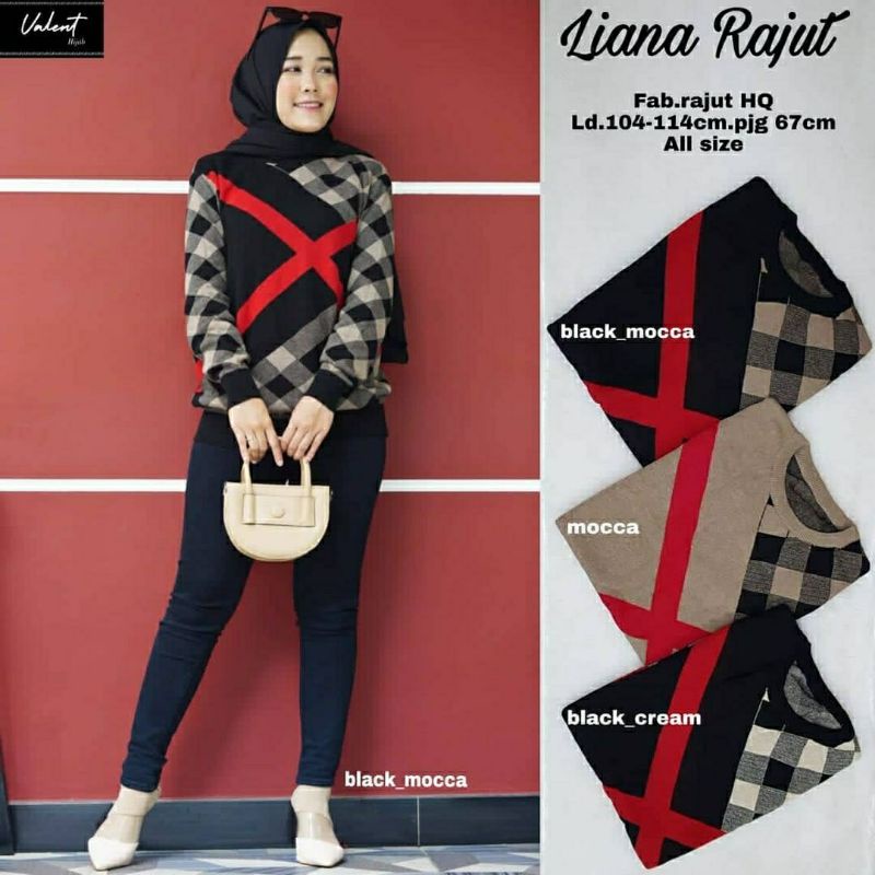 Liana Rajut, ATASAN RAJUT WANITA CATIK BAHAN RAJUT PREMIUM LD 104-120 TERMURAH