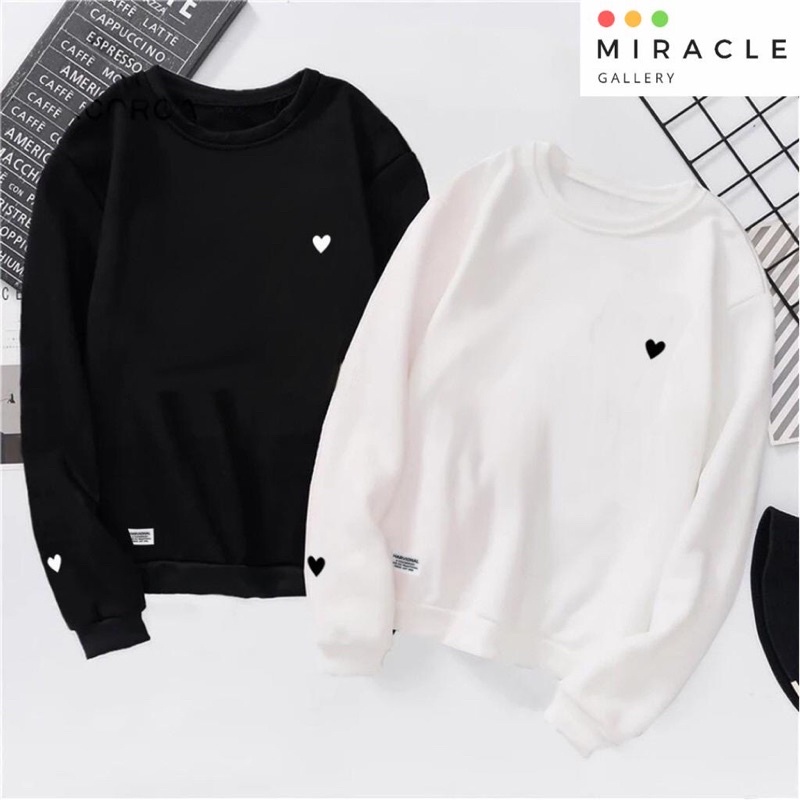 Sweater Oblong Crewneck Couple / Baju Pasangan LOVE COUPLE Bahan Fleece Premium