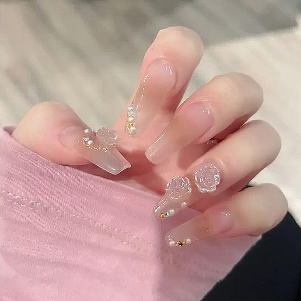 Mxbeauty Dekorasi Nail Art Wanita Ukuran Campur Steel Bead Camellia Flowers Manicure Aksesoris Perubahan Cahaya Hiasan Kuku