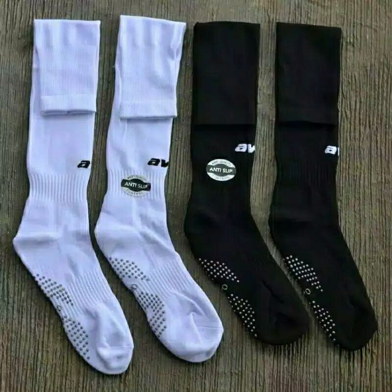 KAOS KAKI AVO PANJANG ANTI SLIP GRIP STANDART LIGA HITAM/PUTIH-3
