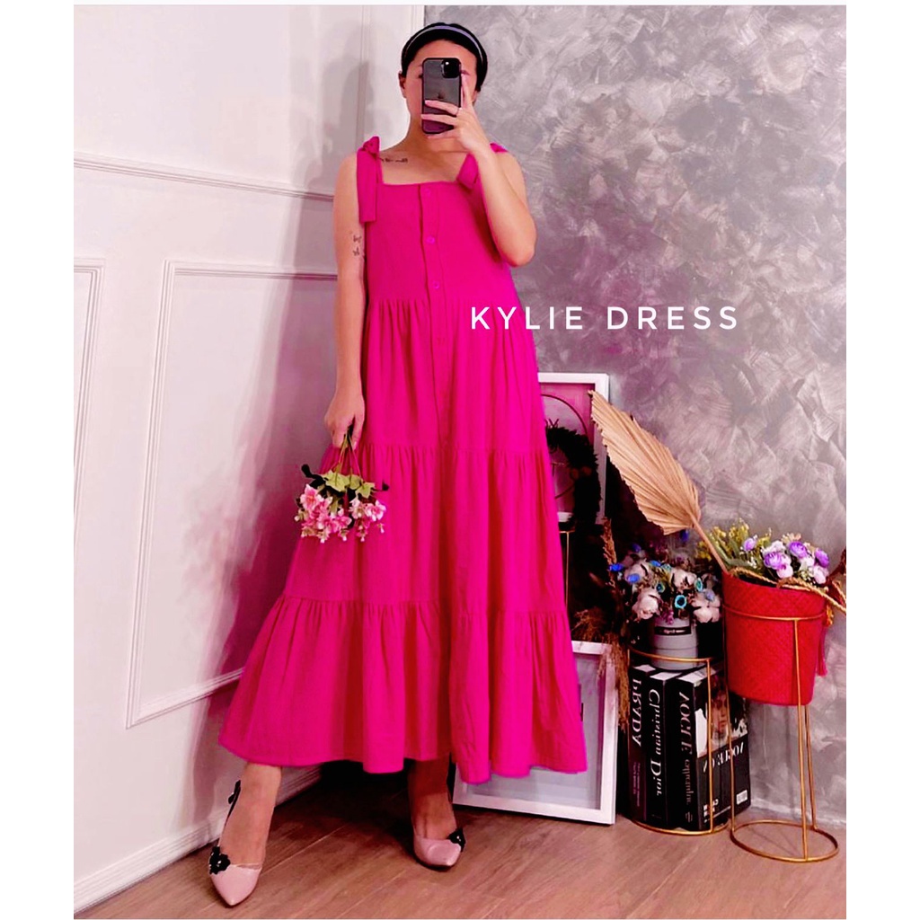 ALFAZZA Kylie Dress Overall Rayon Twill Full Kancing Kekinian All Size