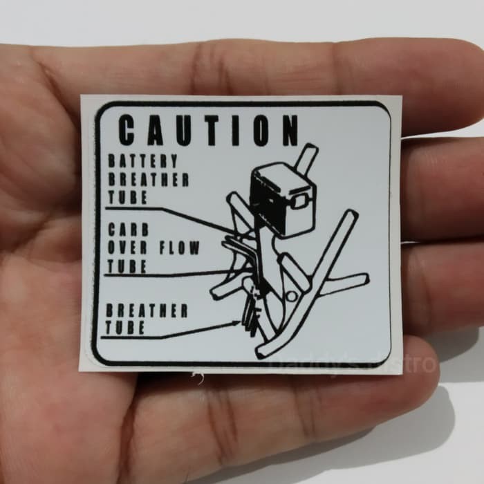 Sticker Petunjuk Aki Caution rangka Honda CB XL 125 175 200 185 dsb