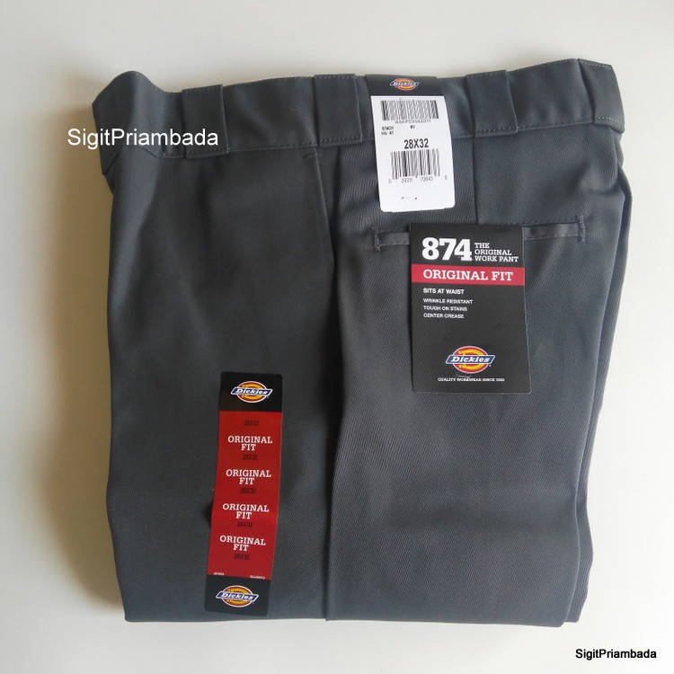 ORIGINAL USA DICKIES 874 ORIGINAL FIT WORK PANTS CHARCOAL