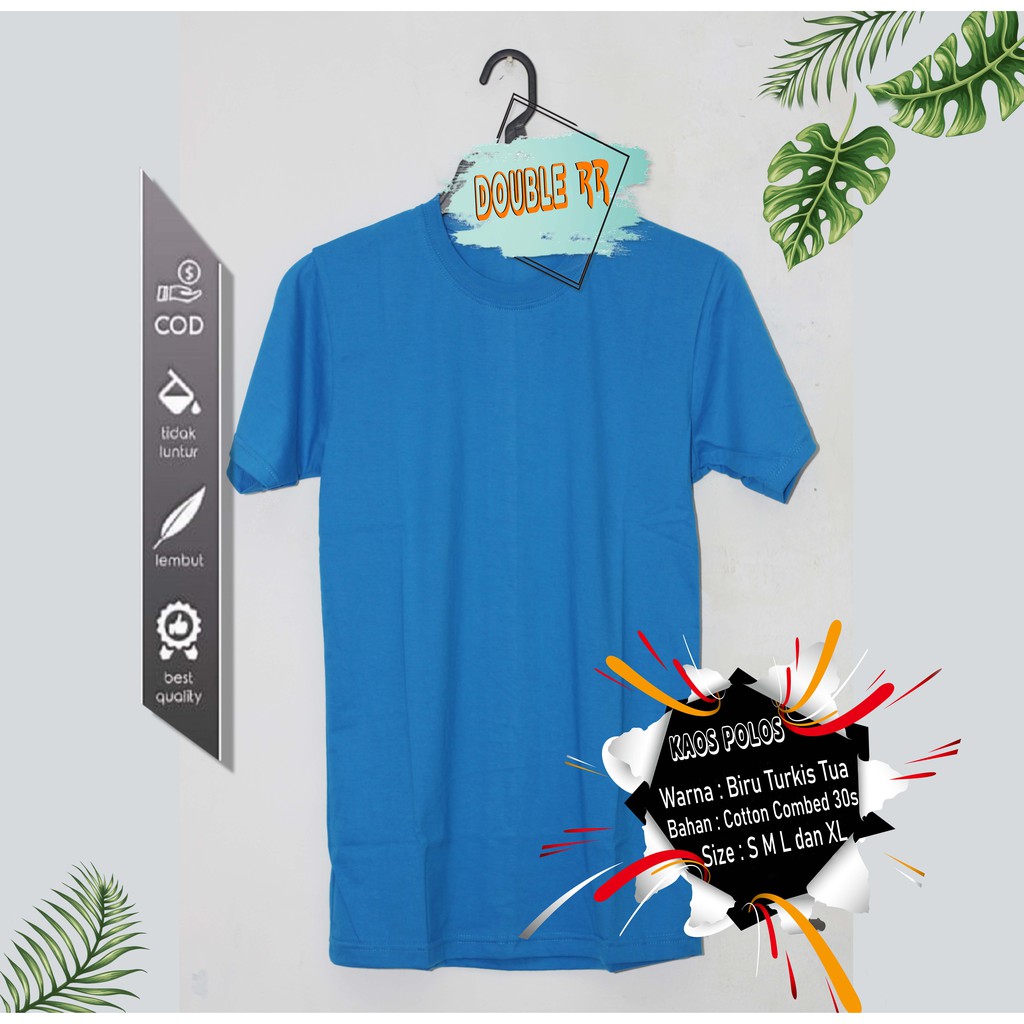 KAOS POLOS DISTRO  COTTON 100%, COMBED 30S  PRIA/WANITA BANYAK WARNA  NAVY BIRU BINHUR BIRU TURKIS TUA BIRU TURKIS MUDA BIRU TELOR ASIN