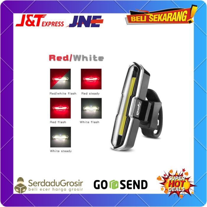 GOOFY Lampu Belakang Sepeda USB Rechargeable Lamp 120 Lumens - FH2881 Termurah