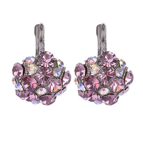 Hu Hu Hu Hu Hu Alat Bantu Pasang Kacamata♡ Anting Kait Gantung Wanita Desain Bola Cubic Zirconia Warna Warni Untuk Pesta