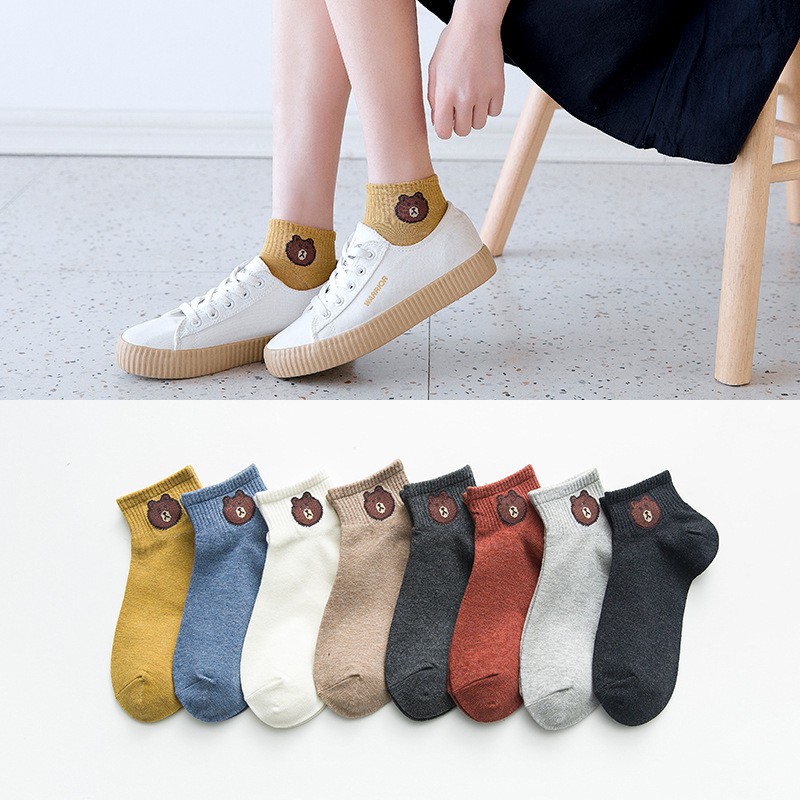 Kaos Kaki Corak Teddy Bear Korea